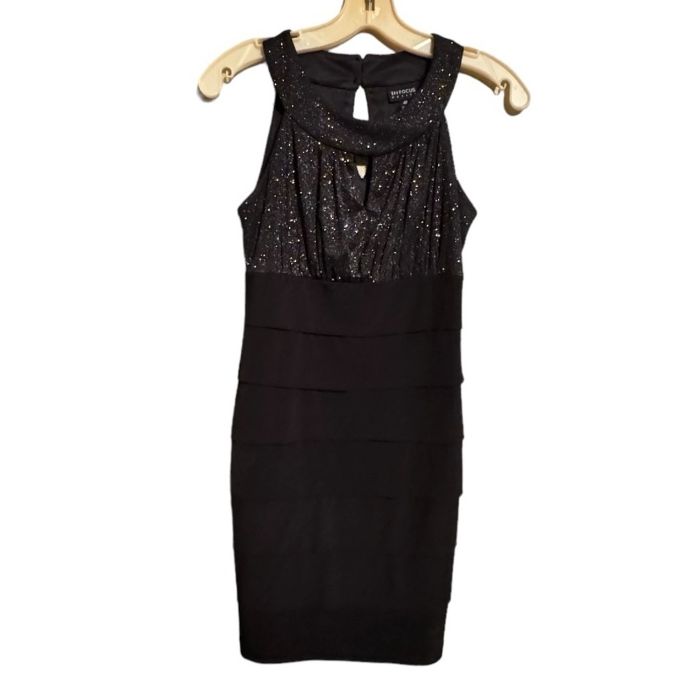EnFocus Petite Black Sparkly Dress